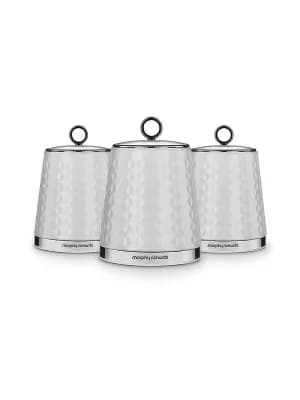 Image of Morphy Richards Dimensions Set Of Three Storage Canisters ; White