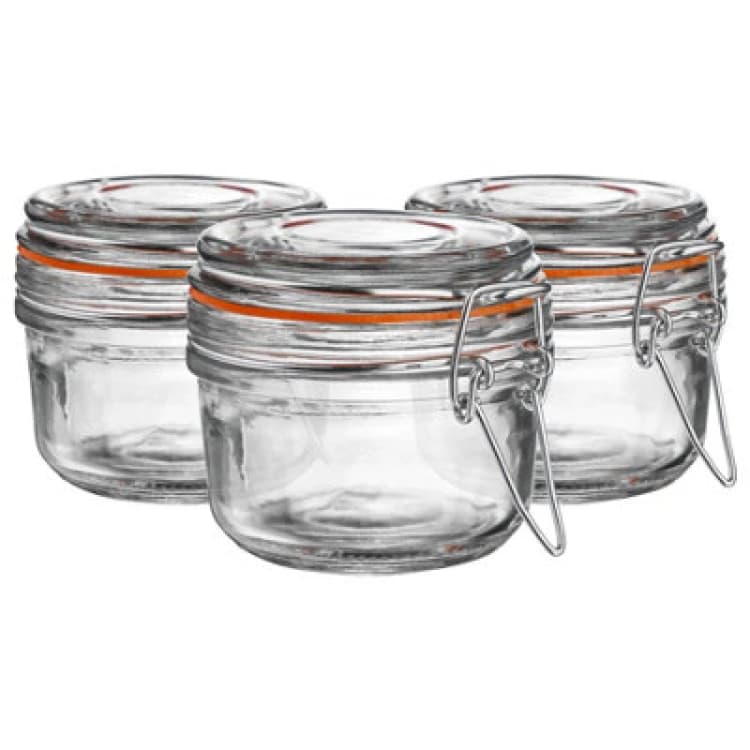 Image of Argon Tableware Glass Storage Jars - 125ml - Pack of 3 Orange