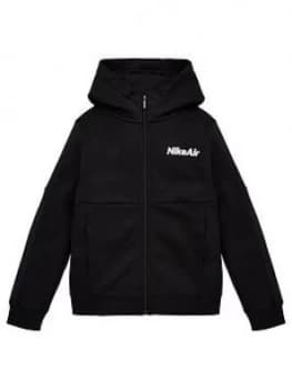 Image of Nike Boys NSW Air Full Zip Hoodie - Black/White, Size XL