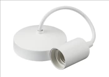 Image of KnightsBridge 6" E27 Contemporary Pendant Set - Matt White