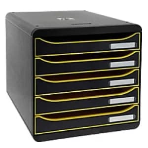 Image of Exacompta Big Box Plus Black Office, Black/Grapefruit/Black, Pack of 1