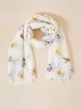 Image of Accessorize Wildflower Printed scarf, White, Women
