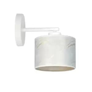 Image of Emibig Broddi White Wall Lamp with Shade with White Fabric Shades, 1x E27