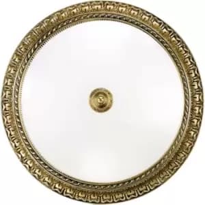 Image of Kolarz Milady Glass Bowl Semi Flush Ceiling Light 4 Light Antique Brass