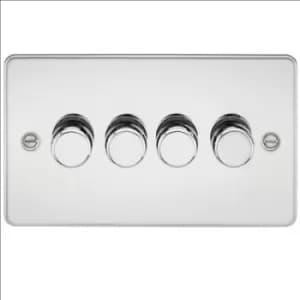 Image of KnightsBridge Flat Plate 4G 2 way 10-200W (5-150W LED) trailing edge dimmer - Polished Chrome