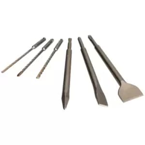 Image of DEWALT XMS22SDS6PC 6 Piece SDS+ Chisel & Bit Set Handy Storage Tube