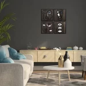 Image of Ineffable Black White Decorative Wooden Wall Accessory