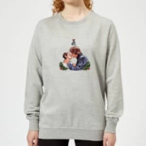 Image of Star Wars Mistletoe Kiss Womens Christmas Sweatshirt - Grey - 5XL