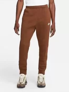 Image of Nike NSW Club Fleece Joggers - Brown, Brown Size M Men