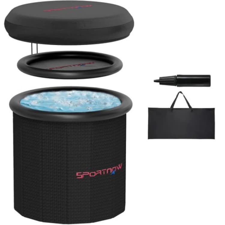Image of SPORTNOW Ice Bath Tub Outdoor, 300L Portable Cold Water Therapy Tub, Black Black