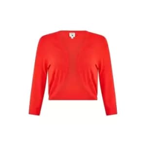 Image of Yumi Red Knitted Curve Bolero - Red