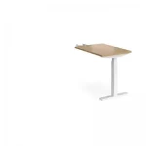 Image of Elev8 Touch sit-stand return desk 600mm x 800mm - white frame and oak
