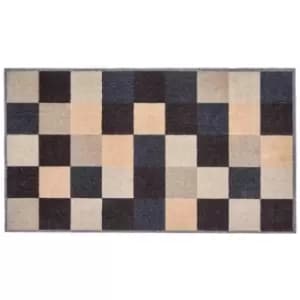 Image of Washamat Recylon Design Squares Mat 120X67Cm - Blue
