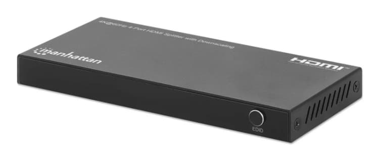 Image of Manhattan Manhattan 208369 HDMI splitter + LED indicator lights, Ultra HD compatibility 3840 x 2160 p Black 208369