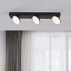 Image of LED 3 Light Black Spotlight Bar with Fully Adjustable Circular lights