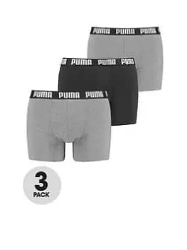 Image of Puma 3 Pack Everyday Boxers - Grey/Black