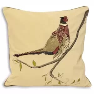 Image of Hunter Velvet Cushion Brown/Green