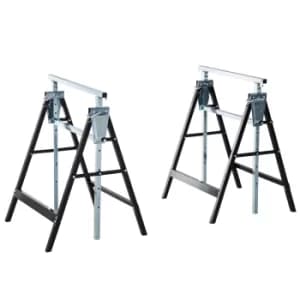 Image of HOMCOM 2 x Telescopic Builders Trestle Work Bench