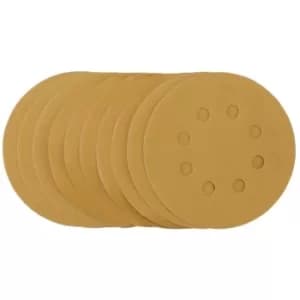 Image of Draper Gold Sanding Discs with Hook & Loop, 125mm, 320 Grit (Pack of 10)