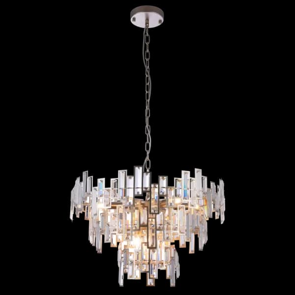 Image of St Petersburg 9 Light Pendant Ceiling Light Champagne, E14