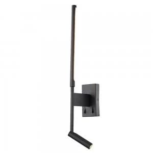 Image of Wall + Reading Light, 6W + 3W LED, 3000K, 592lm Total, Individually Switched, Sand Black