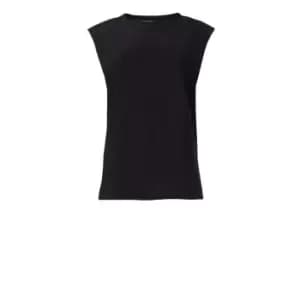 Image of French Connection Shoulder Pad Crepe Tank Top - Blue