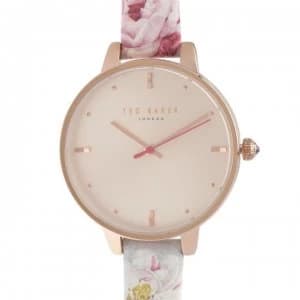 Image of Ted Baker Floral Strap Watch - Rose gold