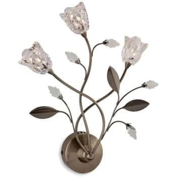Image of Firstlight - Cindy - 3 Light Indoor Wall Light Antique Brass, Clear Glass, G4 Bulb