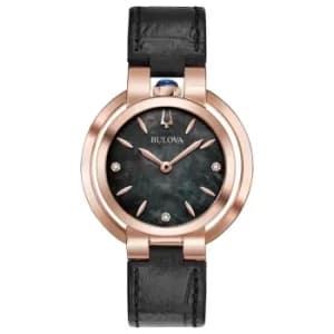 Image of Bulova Rubaiyat Ladies Diamond Rose Gold Plated Strap Watch