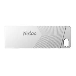 Image of Netac 128GB USB 3.2 Memory Pen UM1 Zinc Alloy Casing Key Ring Pearl Nickel Colour