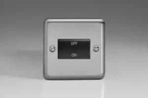 Image of Varilight Classic Fan Isolating Switch 3 Pole with Black Inserts - Matt Chrome - XSFIB