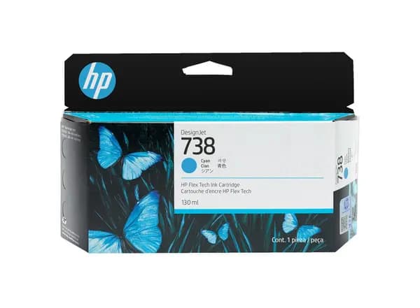 Image of HP 738 130-ml Cyan DesignJet Ink Cartridge