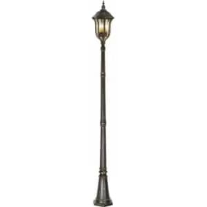 Image of Loops - Outdoor IP44 4 Bulb Full Lamp Post Walnut LED E14 60W Bulb Outside External