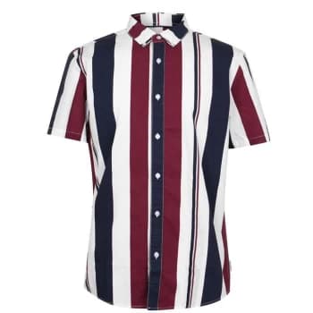 Image of Soviet Short Sleeve Shirt Mens - Wht/Burg/Navy