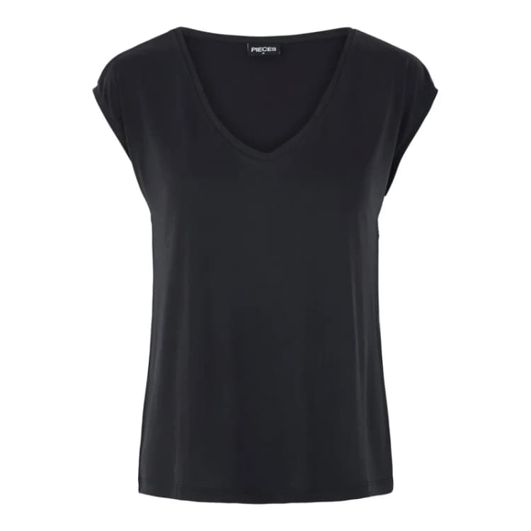 Image of Pieces V-Neck T-Shirt Black Women XS;S;M