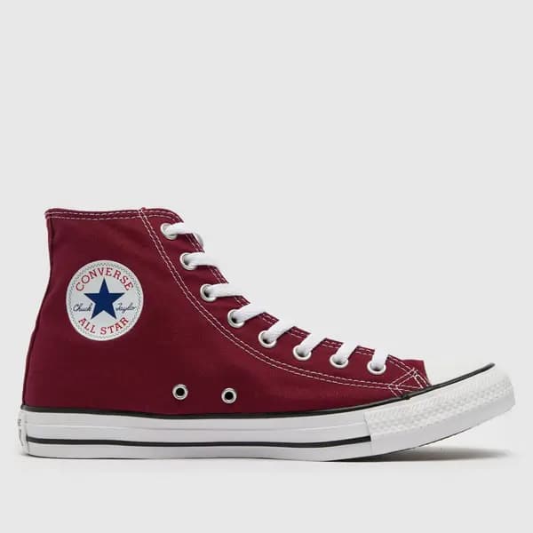 Image of Converse all star hi trainers in burgundy Burgundy UK 11 (EU 46½)