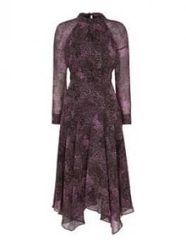 Image of WHISTLES Snake Print Carlotta Dress - Pink, Size 8, Women
