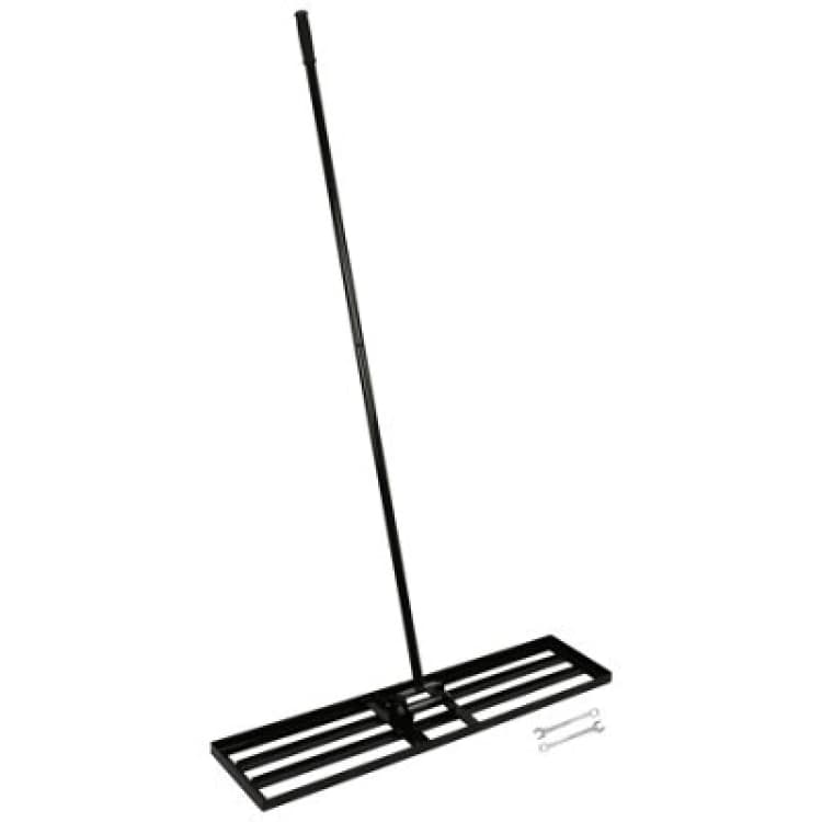 Image of Harbour Housewares Heavy Duty Steel Lawn Levelling Rake - 106 X 25Cm - Wide Garden Leveling Tool Soil Spreader Landscaping Tool