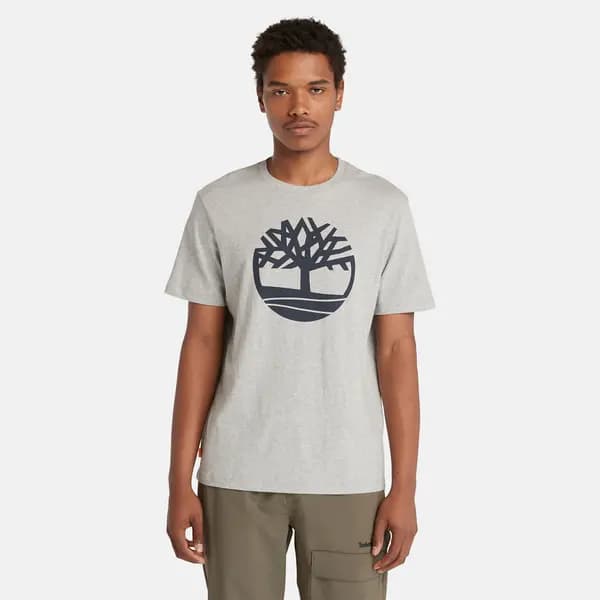Image of Timberland Kennebec River Tree Logo T-Shirt For Men In Grey, Size S