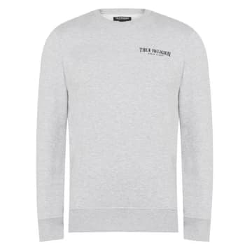 Image of True Religion Pullover Arch Logo Sweatshirt - Grey