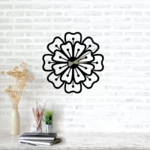 Image of Papatya Clock Black Decorative Metal Wall Clock