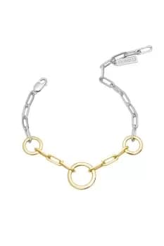 Image of Open Circle Chain Link Bracelet with Yellow Gold Plating