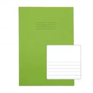 Image of RHINO A4 Exercise Book 32 Pages 16 Leaf Light Green Top Half Plain
