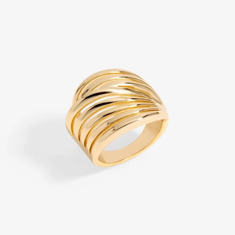 Image of Jon Richard Gold Plated Polished Statement Ring Jewellery Sets One Size Gold 72804410000