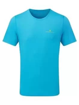 Image of Ronhill Core Running T-Shirt - Cyan Blue, Cyan, Size L, Men