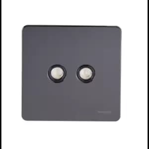 Image of Schneider USFP Twin Coaxial Socket Black Insert Black Nickel - GU7420BBN