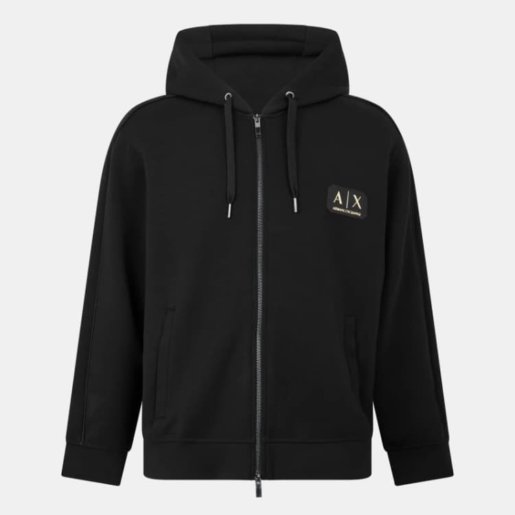 Image of Armani Exchange Mens AX Badge Full Zip Fleece Black UC001 male M