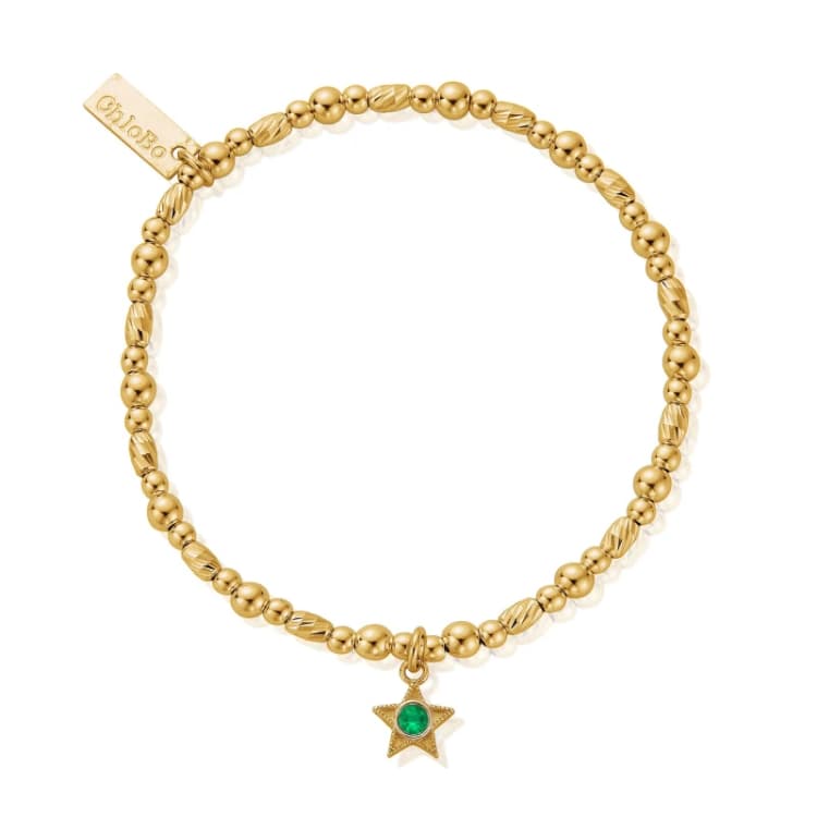 Image of ChloBo GBBCB3489 May Birthstone Bracelet - 18ct Gold Plated Jewellery