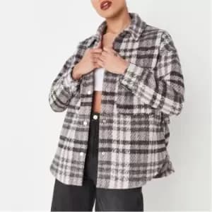 Image of Missguided Petite Brushed Shacket - Pink