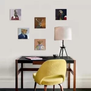 Image of UTB062 Yellow Red Green Decorative MDF Painting (5 Pieces)